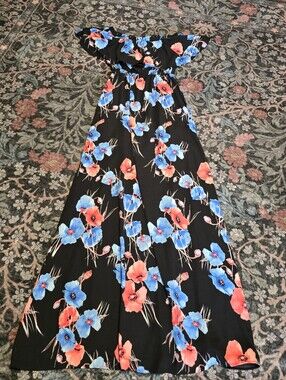 David & Dani Floral Off Shoulder Maxi Dress Size